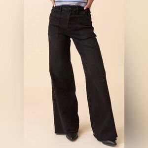 Women's Black Wide-Leg Jeans